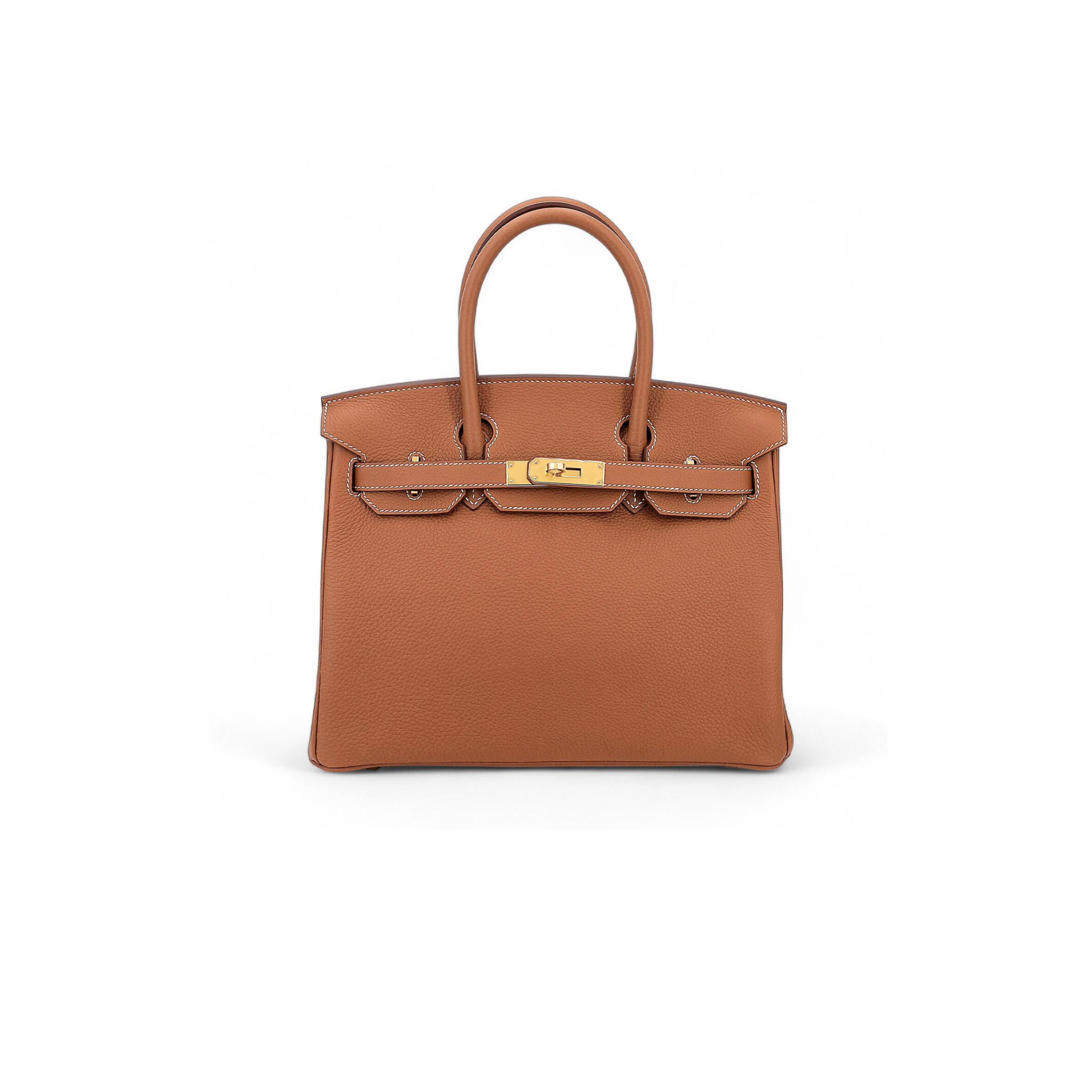 H**me5 BIRKIN 30 TOGO LEATHER GOLDEN BROWN GOLD BUCKLE BAG 5375750663 (30*23*15cm) Master Quality